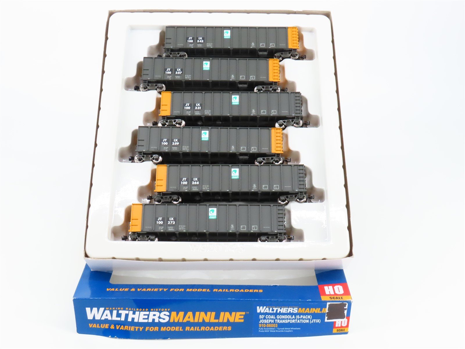 HO Walthers Mainline 910-56003 JTIX Joseph Transportation 50' Gondola 6 Pack