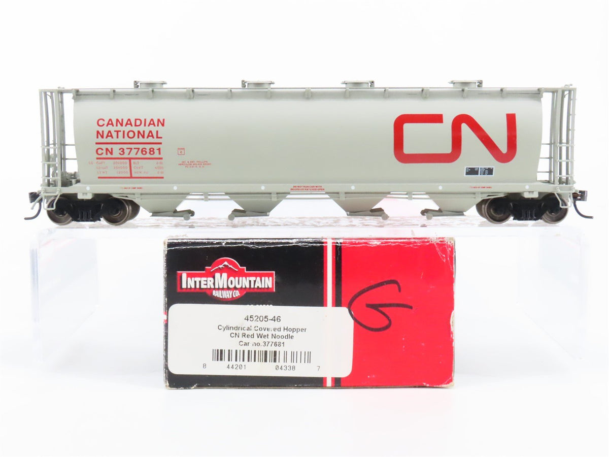HO Scale Intermountain 45205-46 CN Railway 4-Bay Cylindrical Hopper #377681