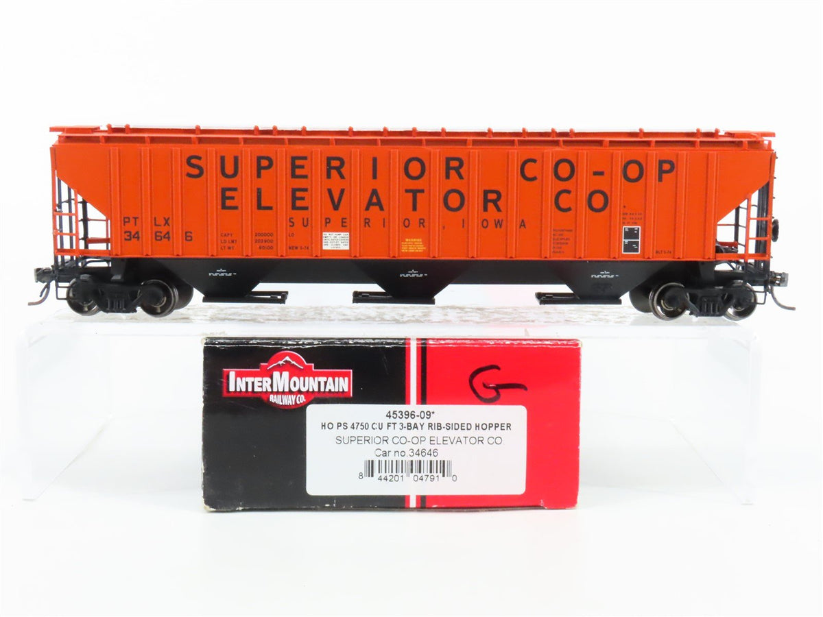 HO Scale Intermountain 45396-09 PTLX Superior Co-op PS 4750 3-Bay Hopper #34646