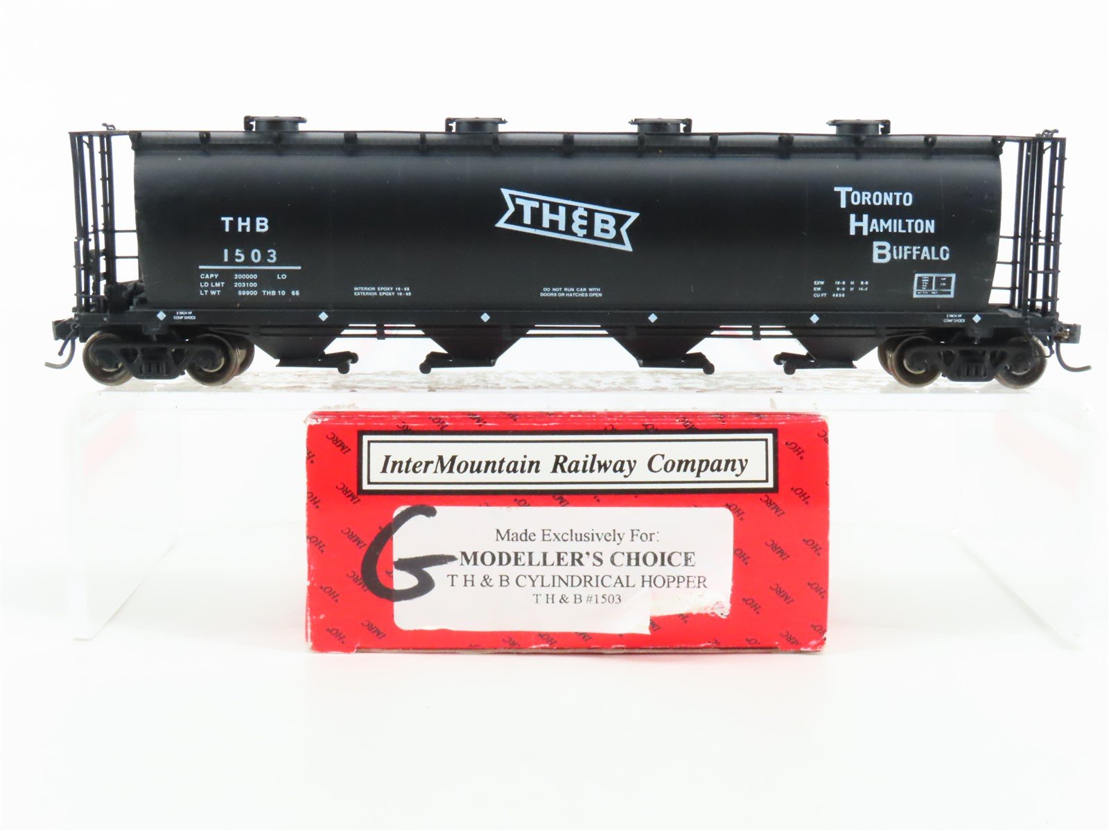 HO Intermountain/Modeller's Choice TH&B Railway 4-Bay Cylindrical Hopper #1503