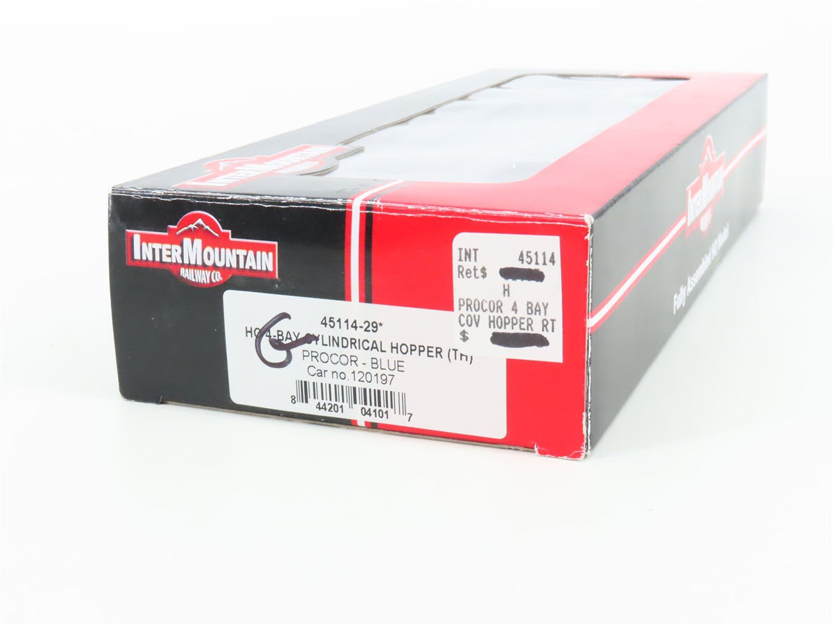 HO Scale Intermountain 45114-29 UNPX Procor 4-Bay Cylindrical Hopper #120197