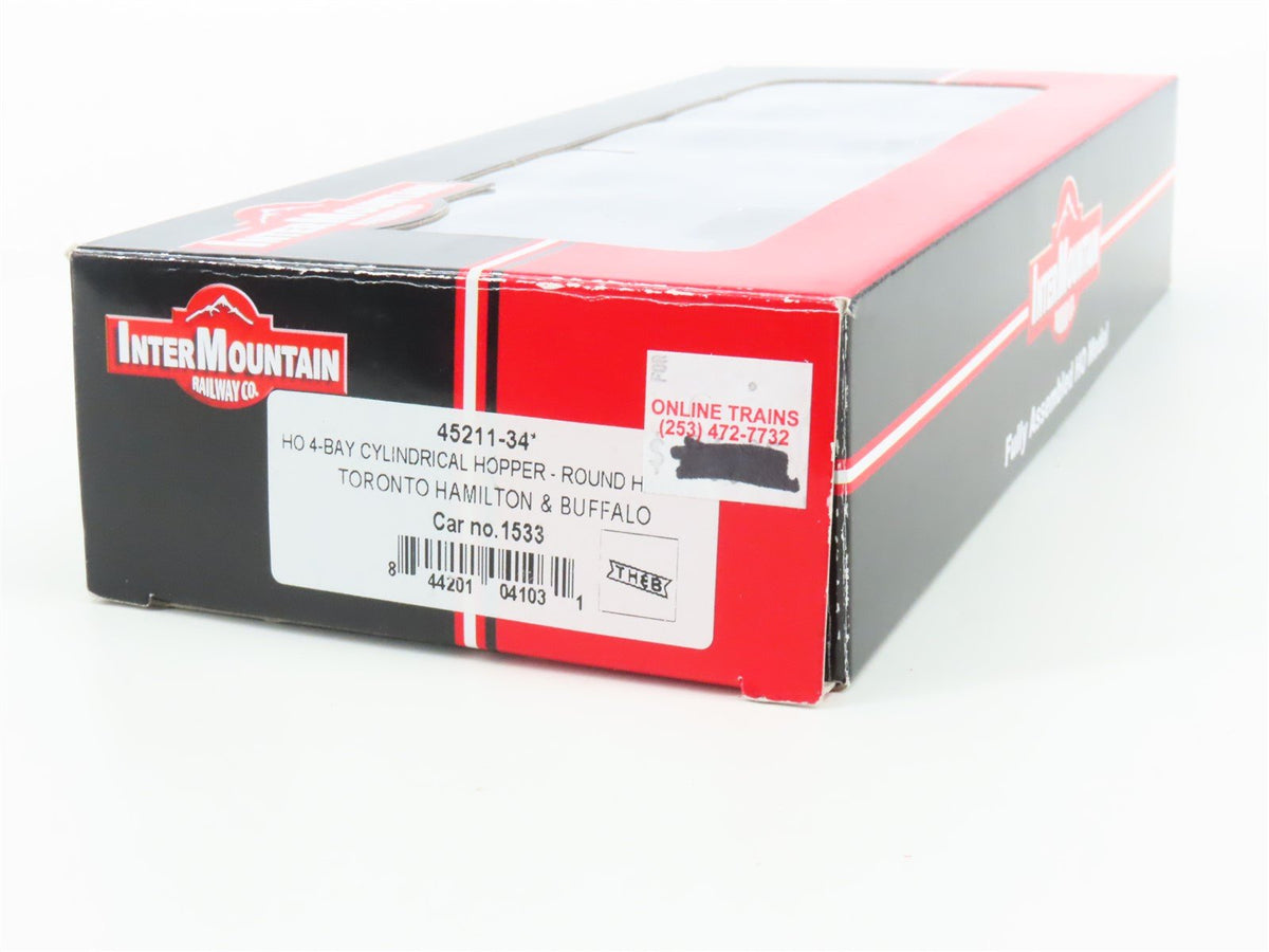 HO Scale Intermountain 45211-34 TH&amp;B Railway 4-Bay Cylindrical Hopper #1533