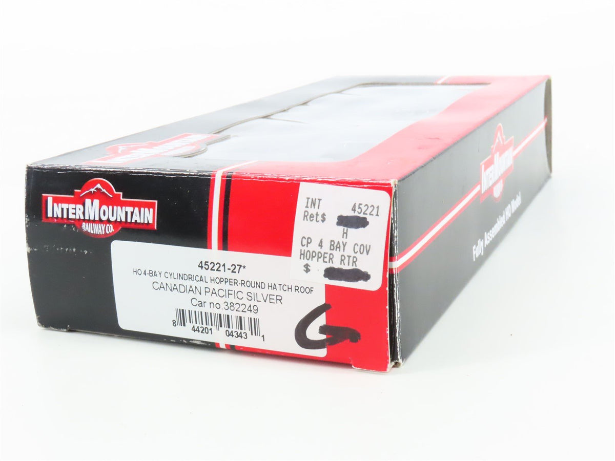 HO Scale Intermountain 45221-27 CP Rail Silver 4-Bay Cylindrical Hopper #382249