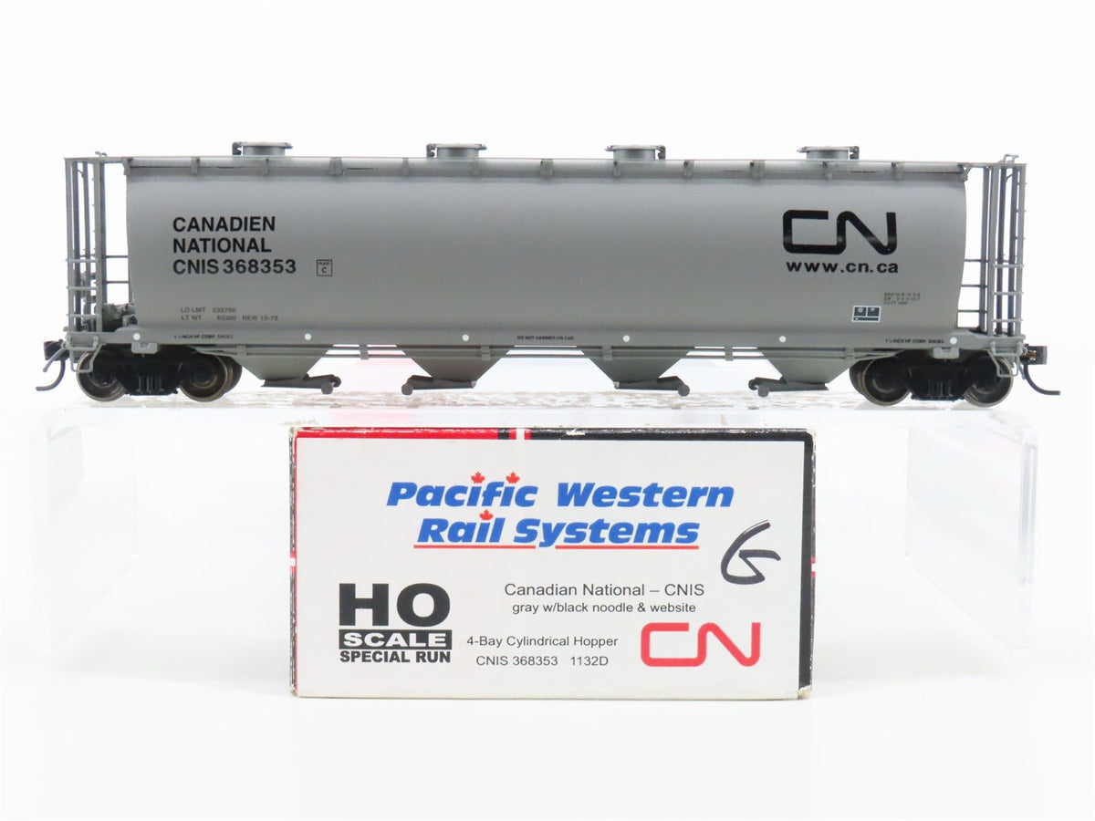 HO Intermountain Pacific Western 1132D CNIS 4-Bay Cylindrical Hopper #368353