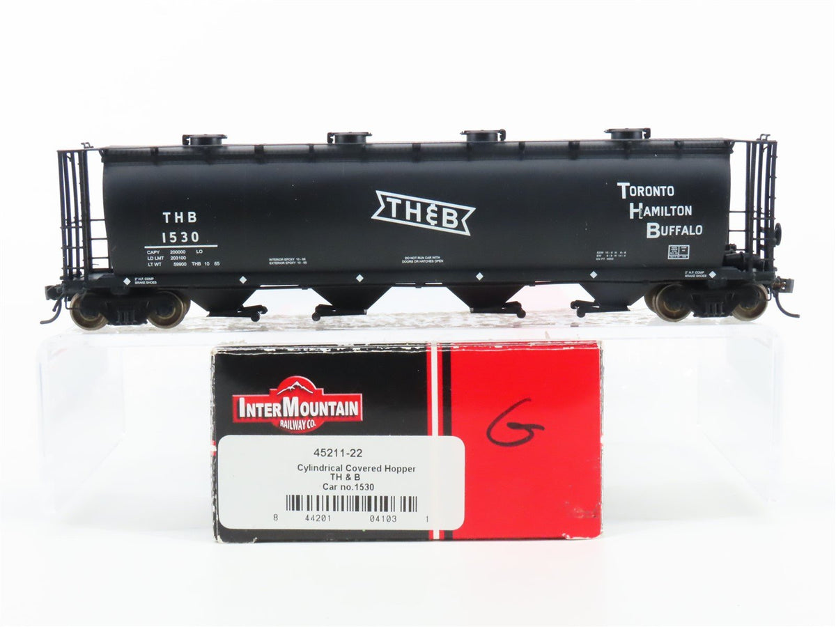 HO Scale Intermountain 45211-22 TH&amp;B Railway 4-Bay Cylindrical Hopper #1533