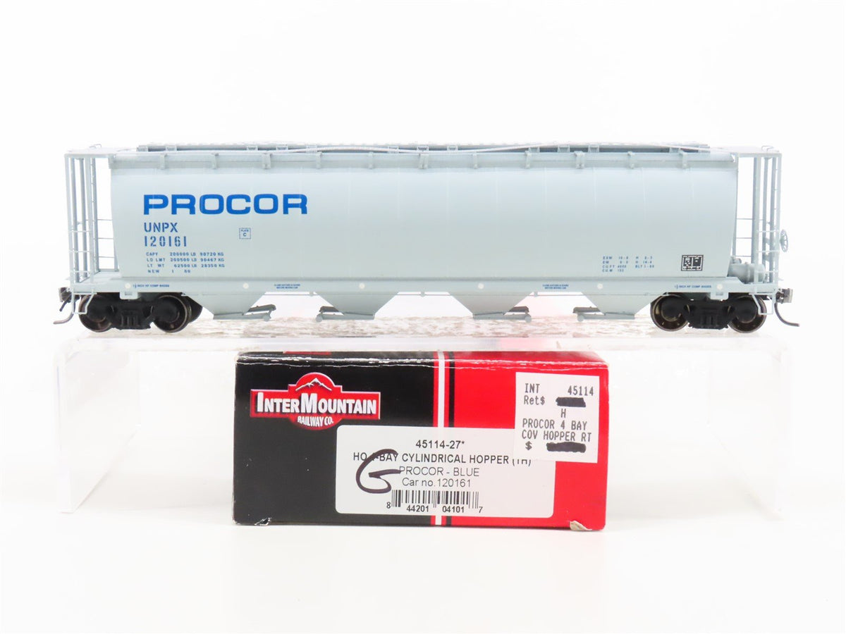 HO Scale Intermountain 45114-27 UNPX Procor 4-Bay Cylindrical Hopper #120161