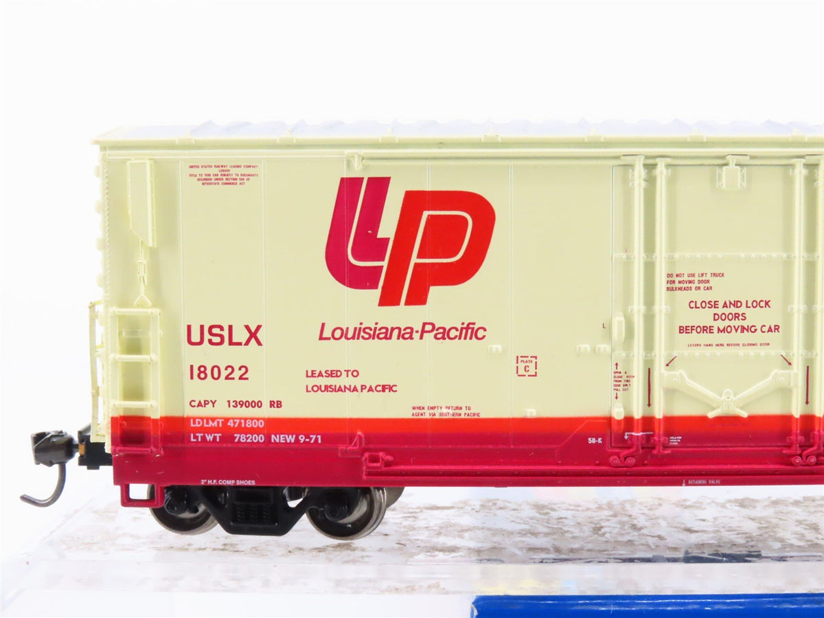 HO Scale Athearn RTR 96913 USLX Louisiana Pacific 50&#39; Plug Door Boxcar #18022