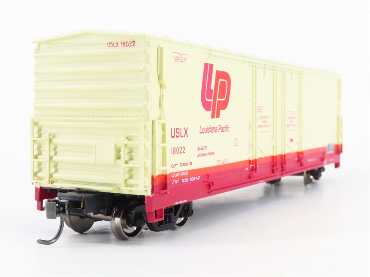 HO Scale Athearn RTR 96913 USLX Louisiana Pacific 50&#39; Plug Door Boxcar #18022