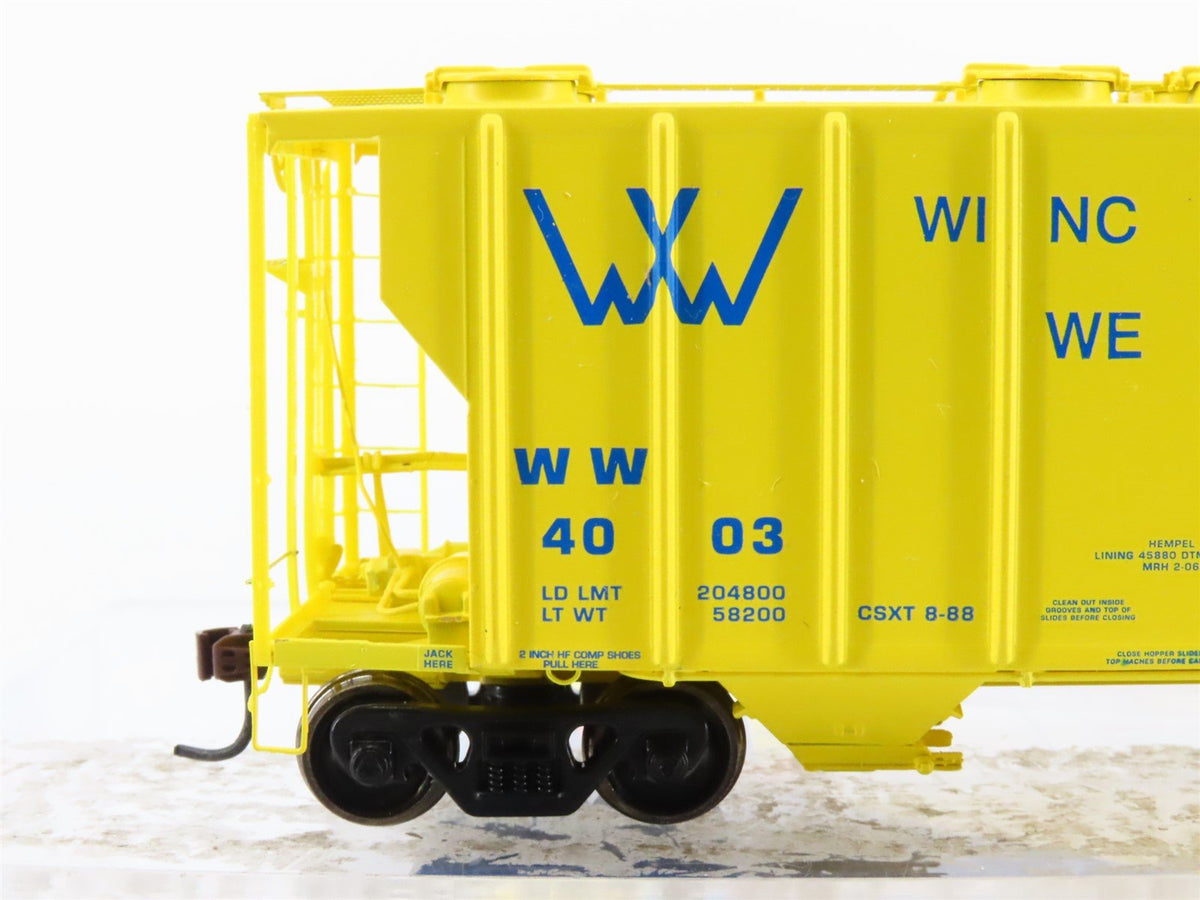 HO Scale Athearn RTR 97315 WW Winchester &amp; Western 2-Bay Hopper #4003