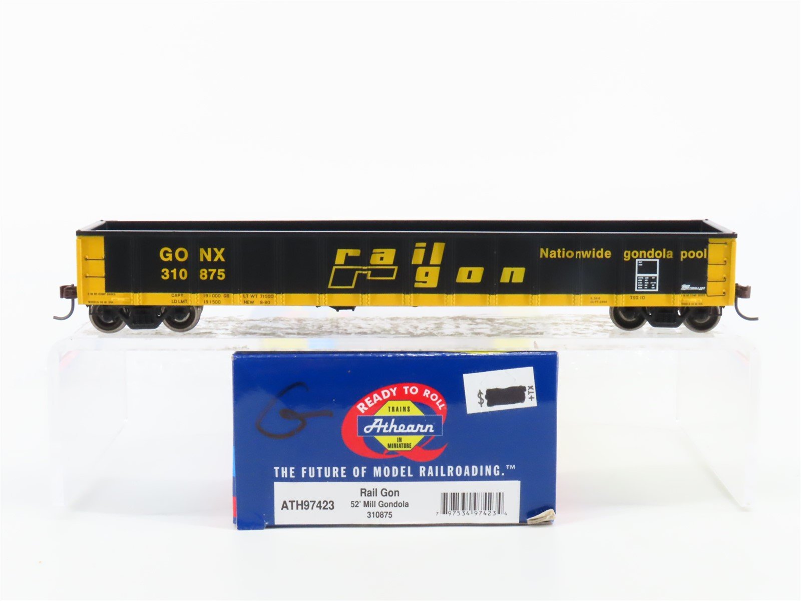 HO Scale Athearn RTR ATH97423 GONX Railgon 52' Mill Gondola Car #310875