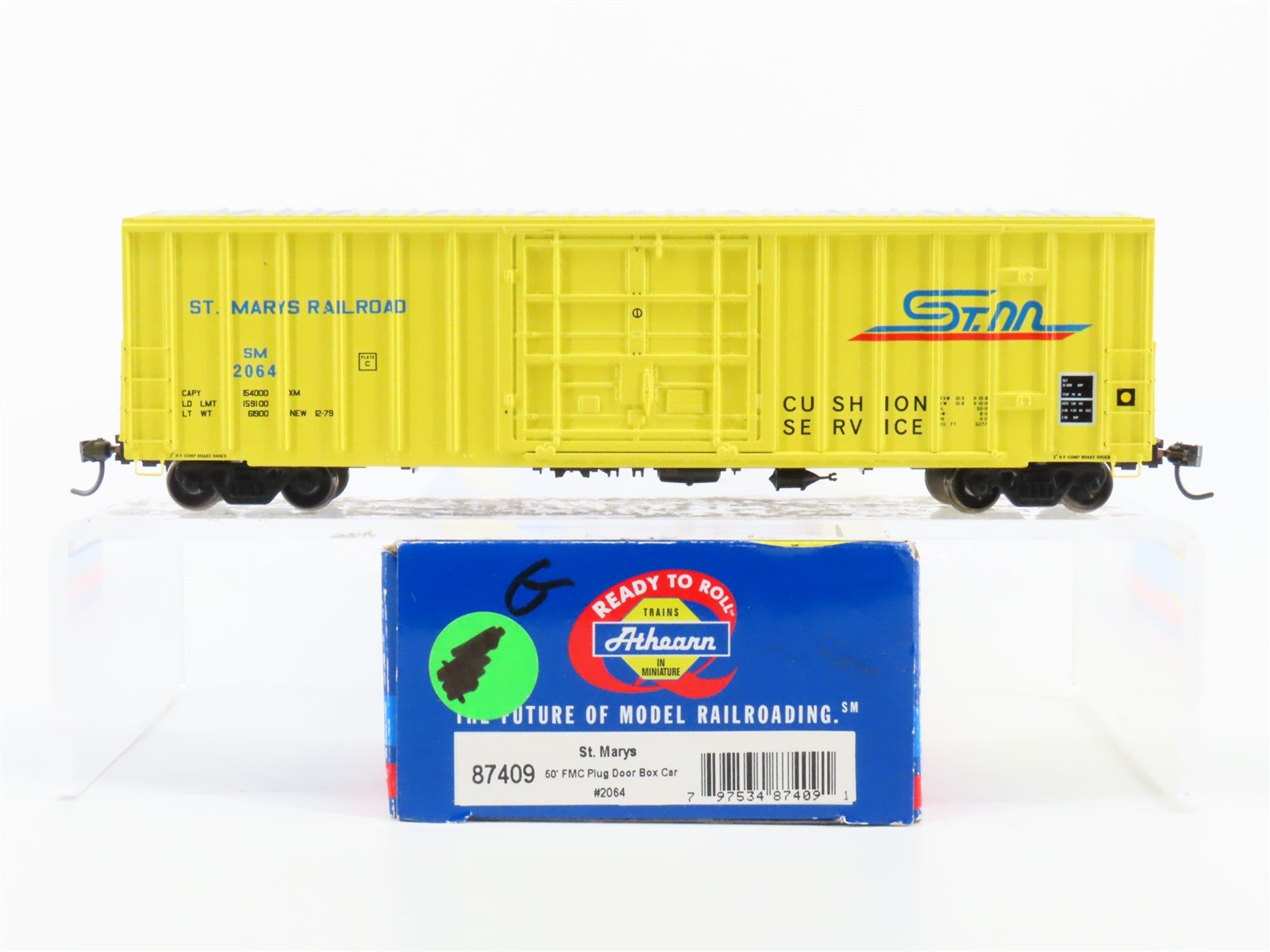 HO Scale Athearn RTR 87409 SM St Mary's Railway 50' FMC Plug Door Boxcar #2064