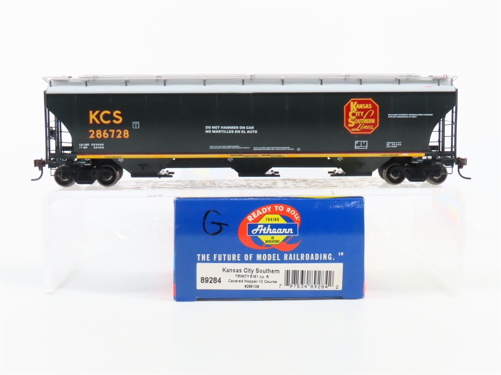 HO Scale Athearn RTR 89284 KCS Kansas City Southern 3-Bay Hopper #286728