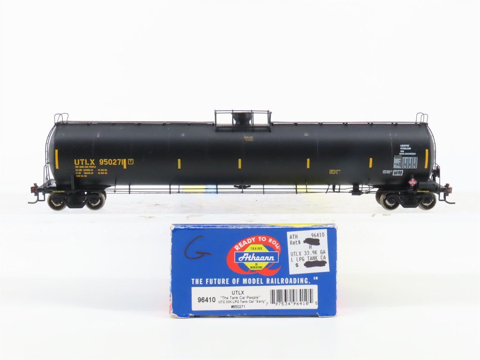 HO Scale Athearn RTR 96410 UTLX Leasing 33k Gal LPG Tankcar #950271