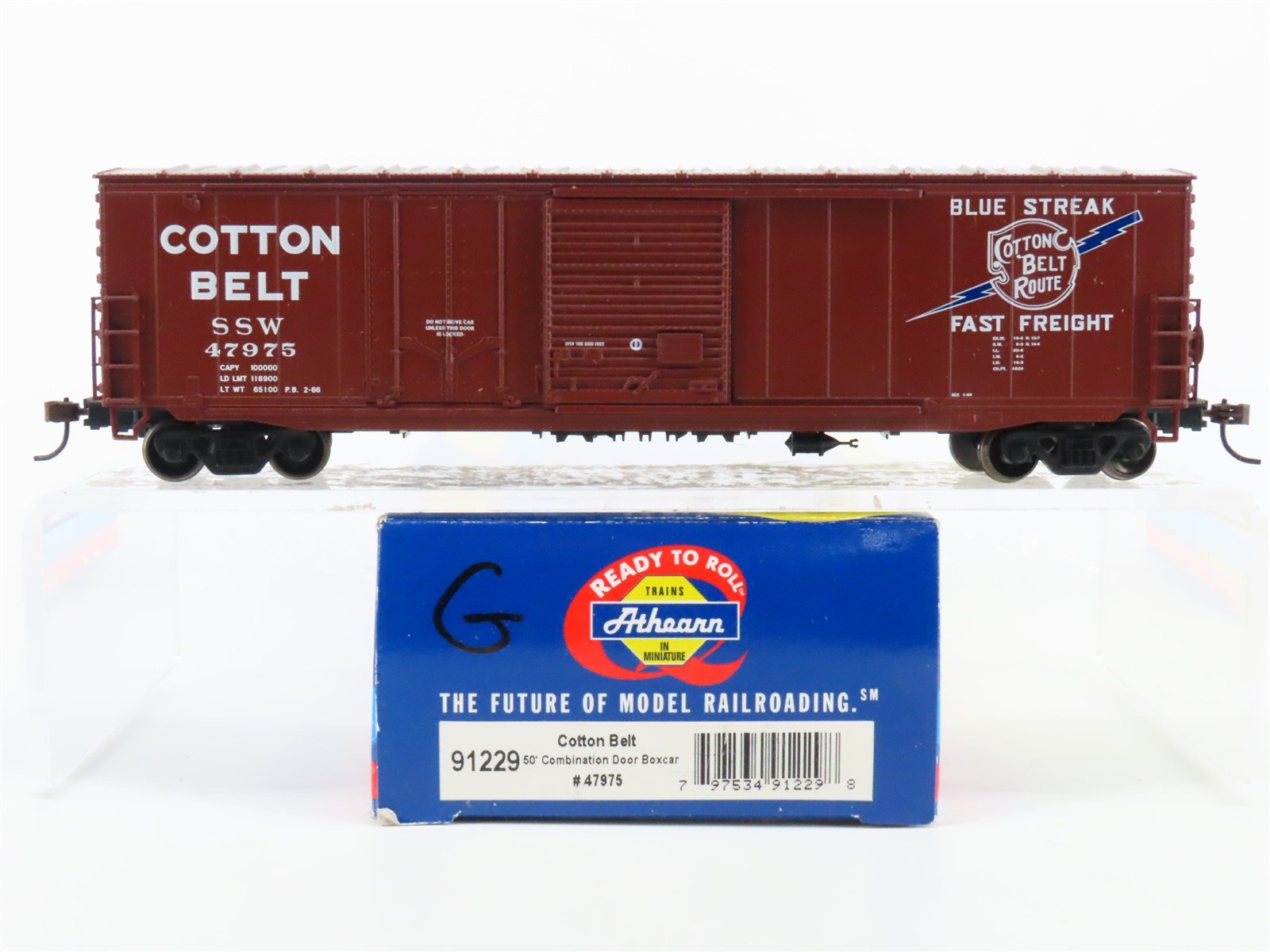 HO Scale Athearn 91229 SSW Cotton Belt "Blue Streak" 50' Combo Door #47975
