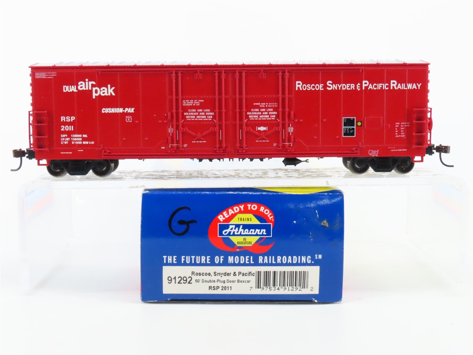 HO Scale Athearn RTR 91292 RSP Roscoe Snyder & Pacific 50' Boxcar #2011