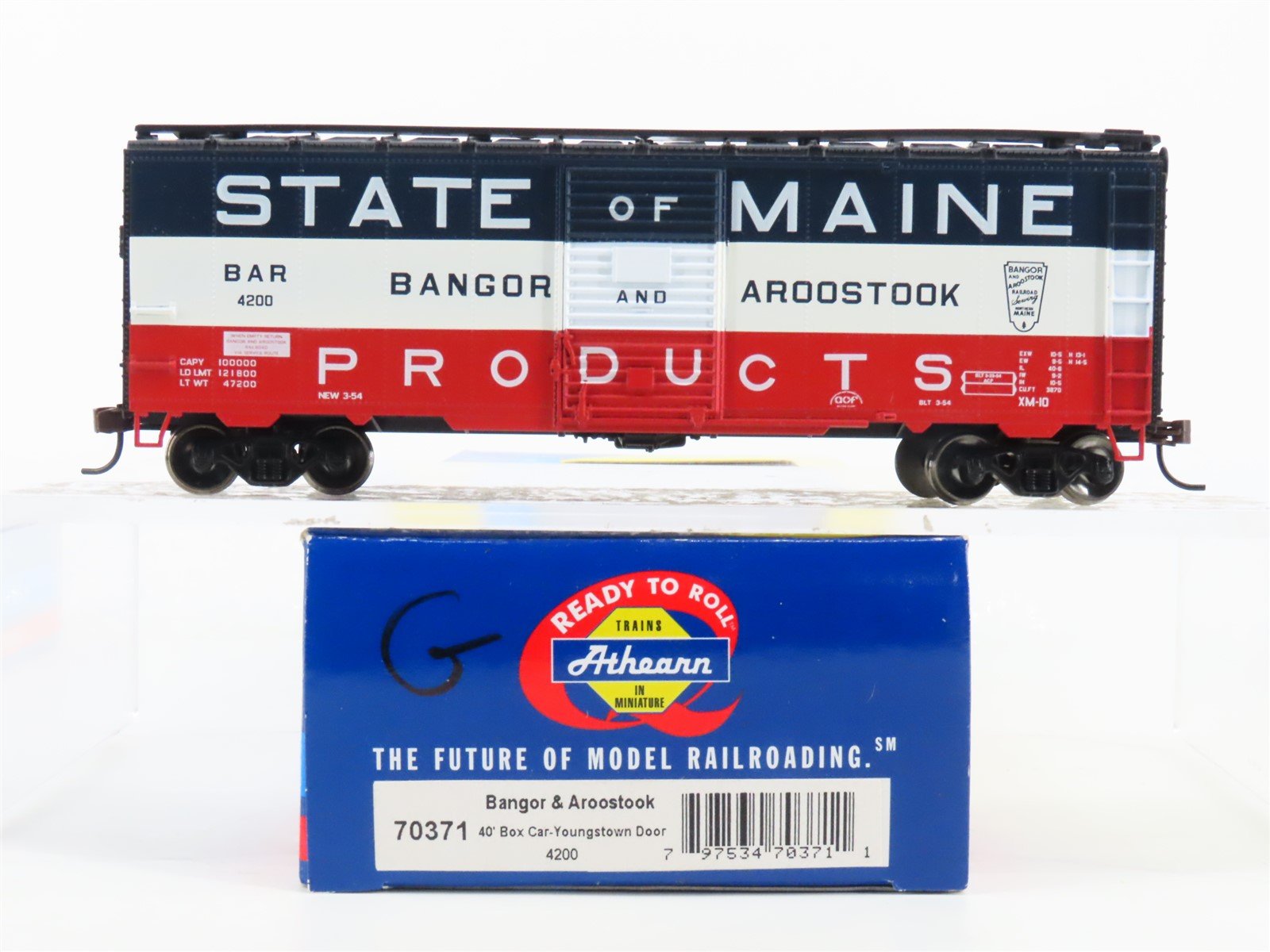 HO Athearn RTR 70371 BAR Bangor & Aroostook State of Maine 40' Boxcar #4200