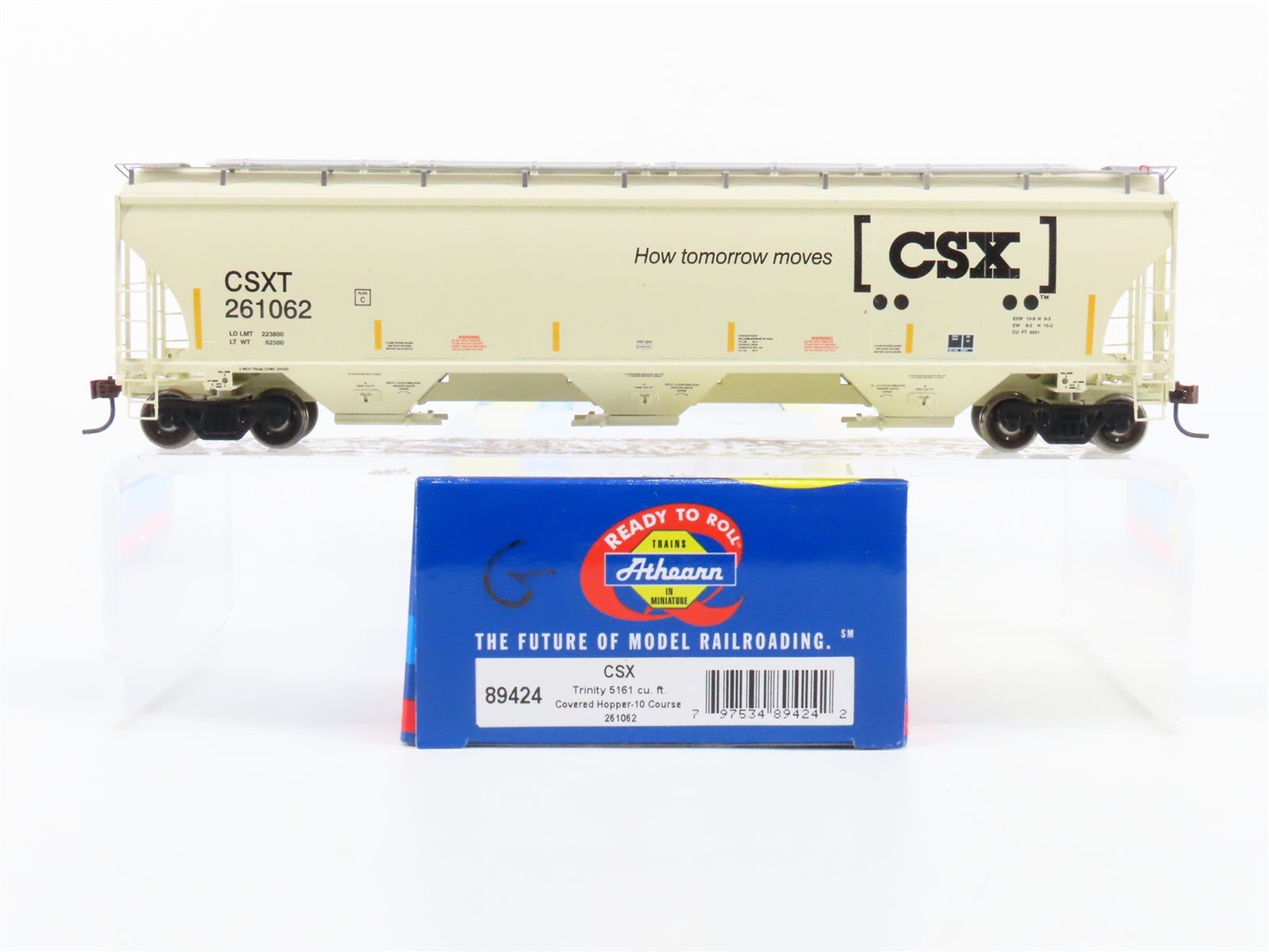 HO Scale Athearn RTR 89424 CSXT Railroad Trinity 5161 3-Bay Hopper #261062
