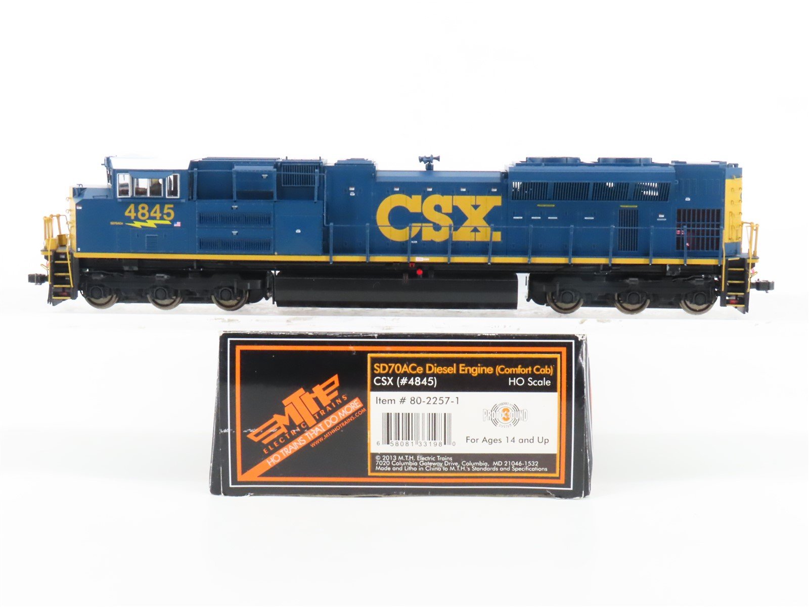 HO Scale MTH 80-2257-1 CSX "Yn3" EMD SD70ACe Diesel #4845 w/ DCC & Sound