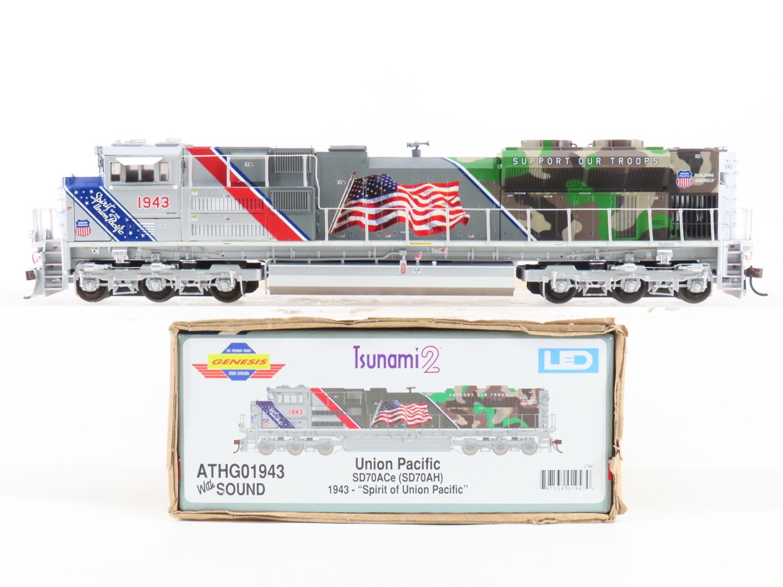 HO Athearn Genesis ATHG01943 UP "Spirit" SD70AH Diesel #1943 w/ DCC & Sound
