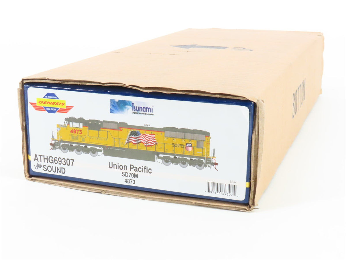 HO Scale Athearn Genesis ATHG69307 UP &quot;Flag&quot; SD70M Diesel #4873 w/ DCC &amp; Sound