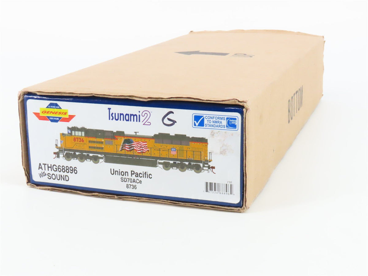 HO Scale Athearn Genesis ATHG68896 UP &quot;Flag&quot; SD70Ace Diesel #8736 w/ DCC &amp; Sound