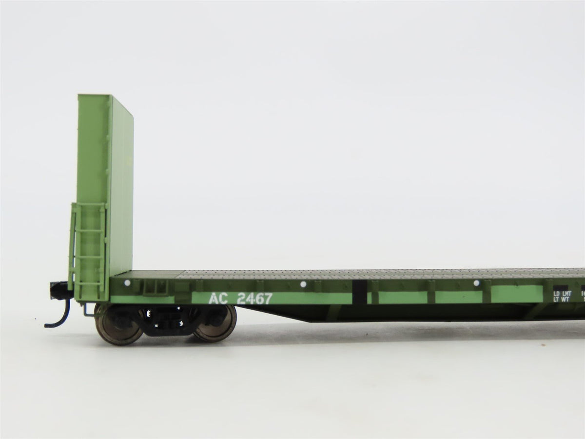 HO Scale Walthers AC Algoma Central 50&#39; Bulkhead Flat Car #2467