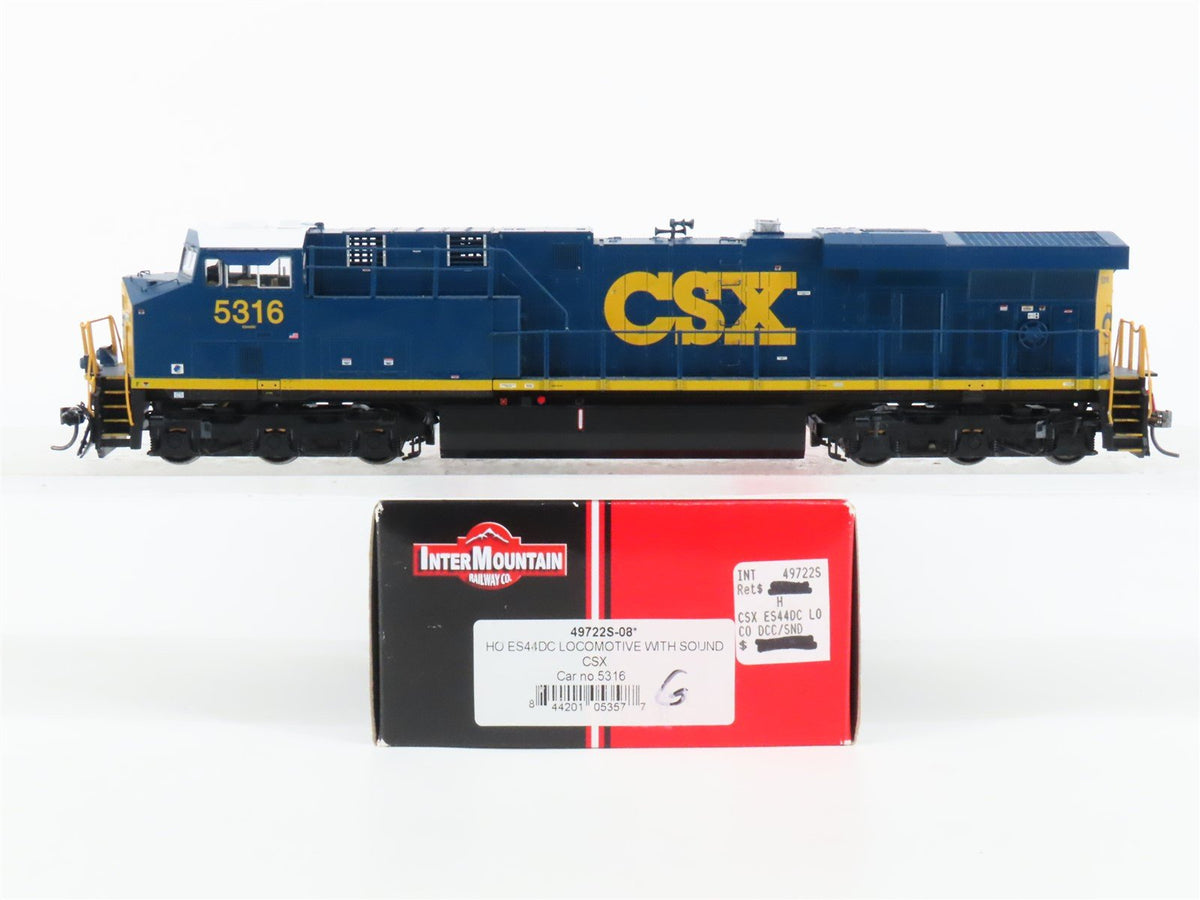 HO Scale Intermountain 49722S-08 CSX ES44DC Diesel Locomotive #5316 wDCC &amp; Sound