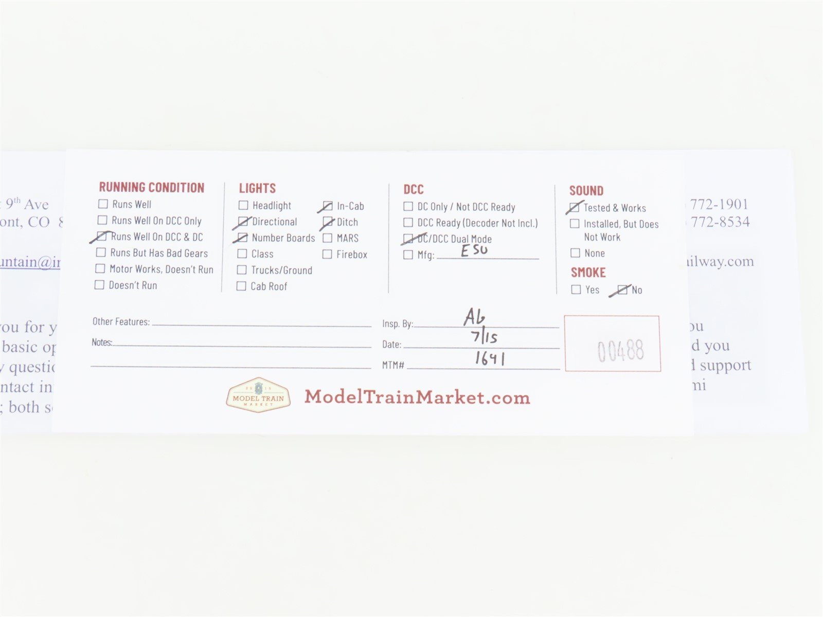 HO Scale Intermountain 49722S-08 CSX ES44DC Diesel Locomotive #5316 wDCC & Sound