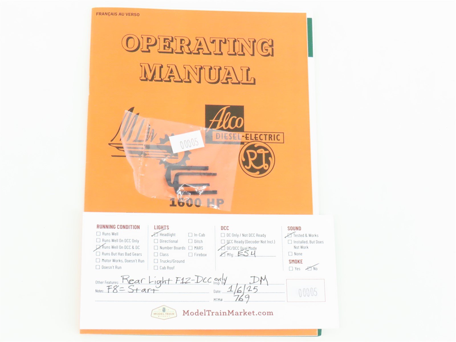 HO Scale Rapido 22521 ERIE Railroad ALCO FB-2 Diesel #738-B w/ DCC & Sound