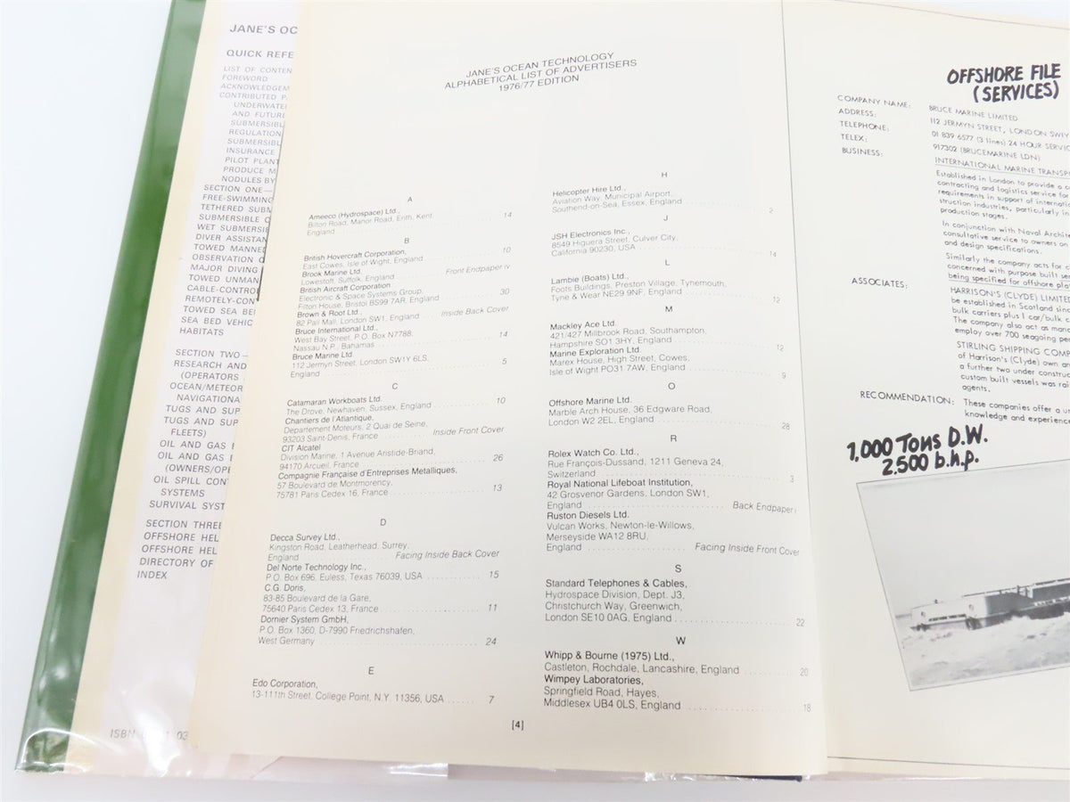 Jane&#39;s Ocean Technology 1976-77 by Robert L Trillo, Editor ©1985 HC Book