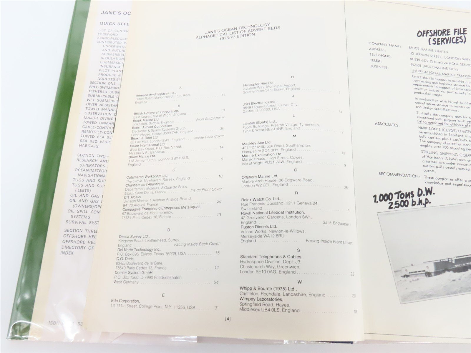 Jane's Ocean Technology 1976-77 by Robert L Trillo, Editor ©1985 HC Book