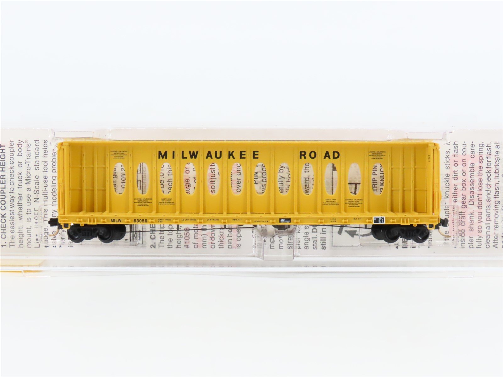 N Scale Micro-Trains MTL 53050 MILW Milwaukee Road 60' Centerbeam Flatcar #63056