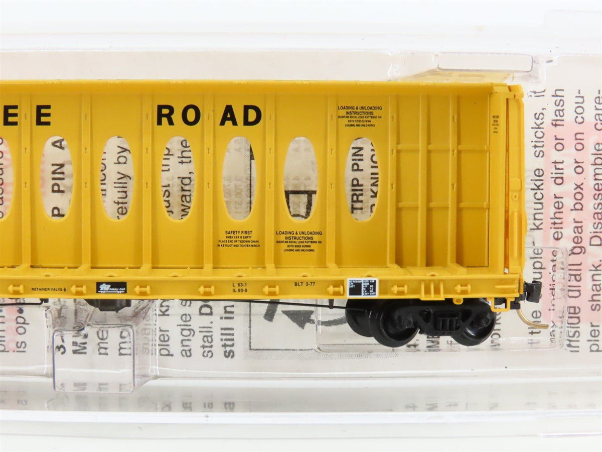 N Scale Micro-Trains MTL 53050 MILW Milwaukee Road 60&#39; Centerbeam Flatcar #63056