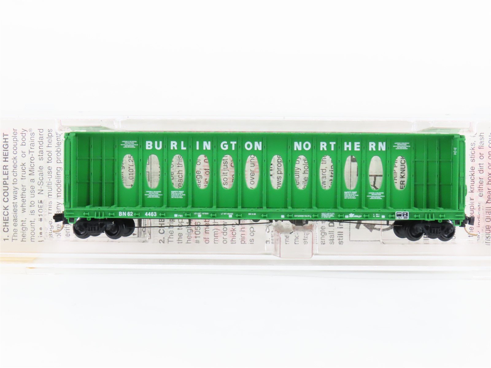 N Micro-Trains MTL 53010 BN Burlington Northern 60' Centerbeam Flatcar #624463