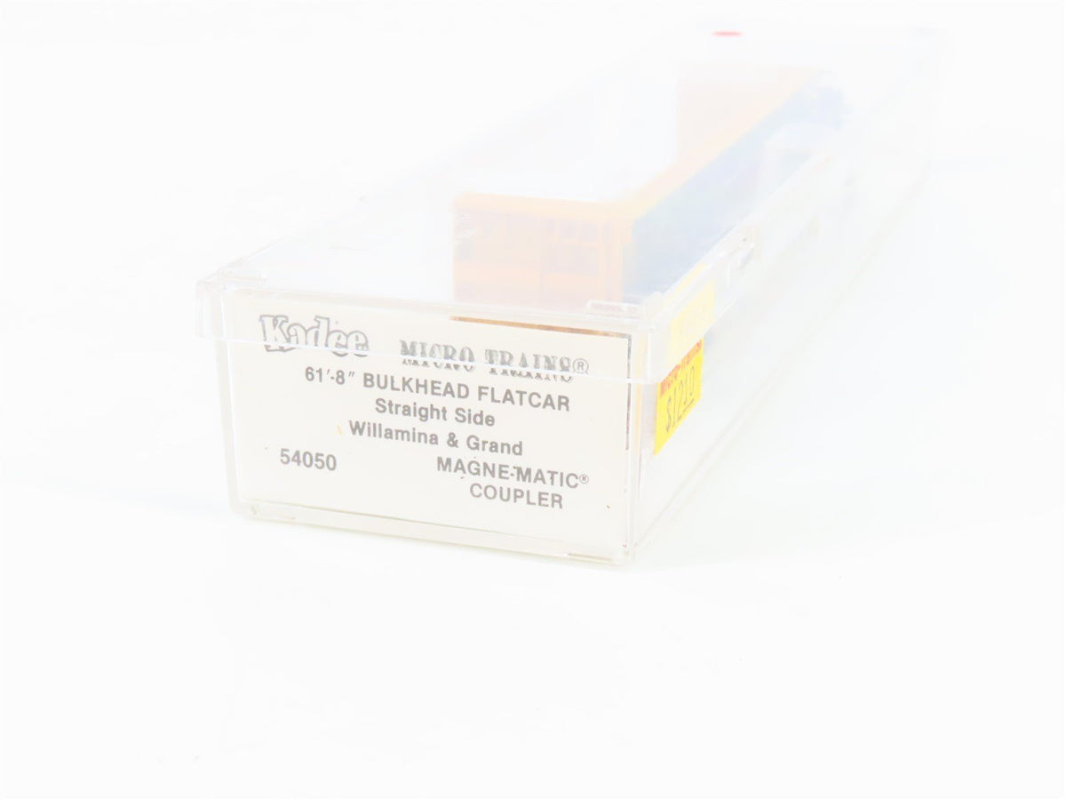 N Scale Micro-Trains MTL 54050 WGRR Willamina &amp; Grand 61&#39; Bulkhead Flatcar #2032