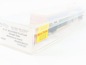 N Scale Micro-Trains MTL 54050 WGRR Willamina & Grand 61' Bulkhead Flatcar #2032