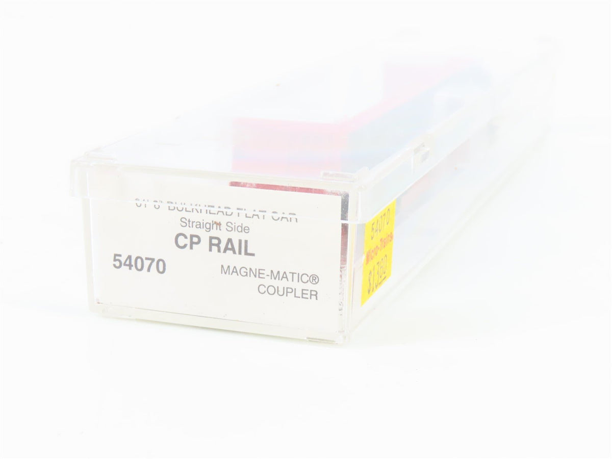 N Scale Micro-Trains MTL 54070 CP Rail 61&#39; Bulkhead Flatcar #317135