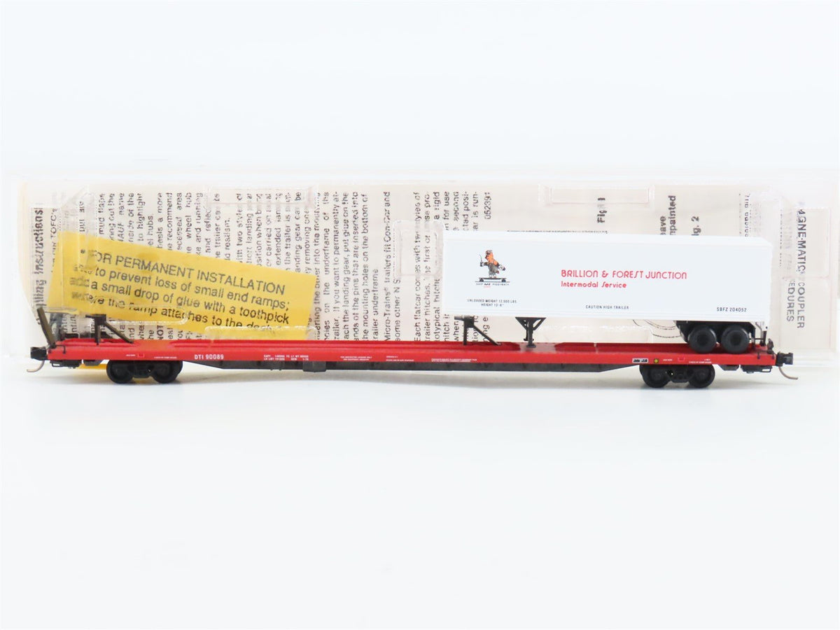 N Scale Micro-Trains MTL 71023 DT&amp;I Railway 89&#39; TOFC Flatcar #90089 w40&#39; Trailer