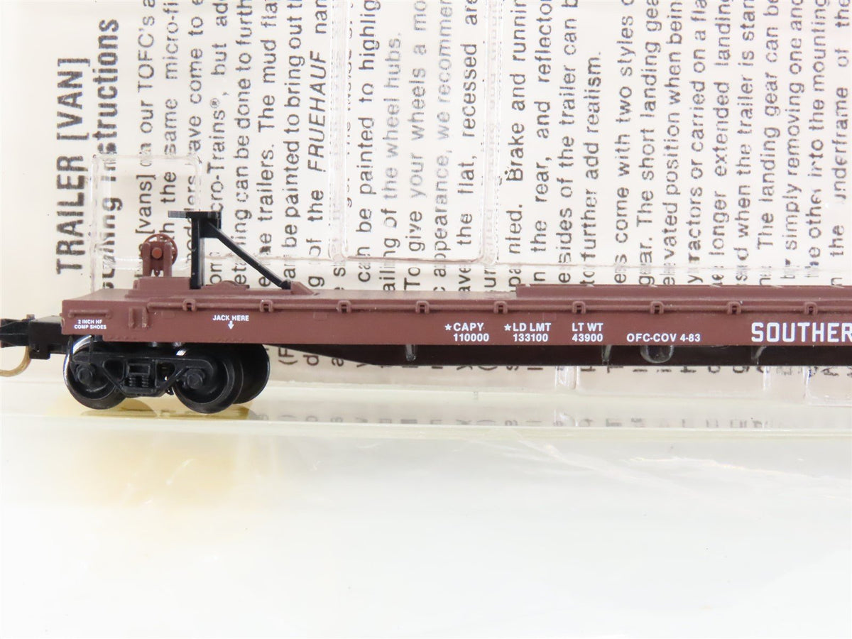N Micro-Trains MTL 64034 Southern 57&#39; Flatcar #151300 w45&#39; CR Trailer