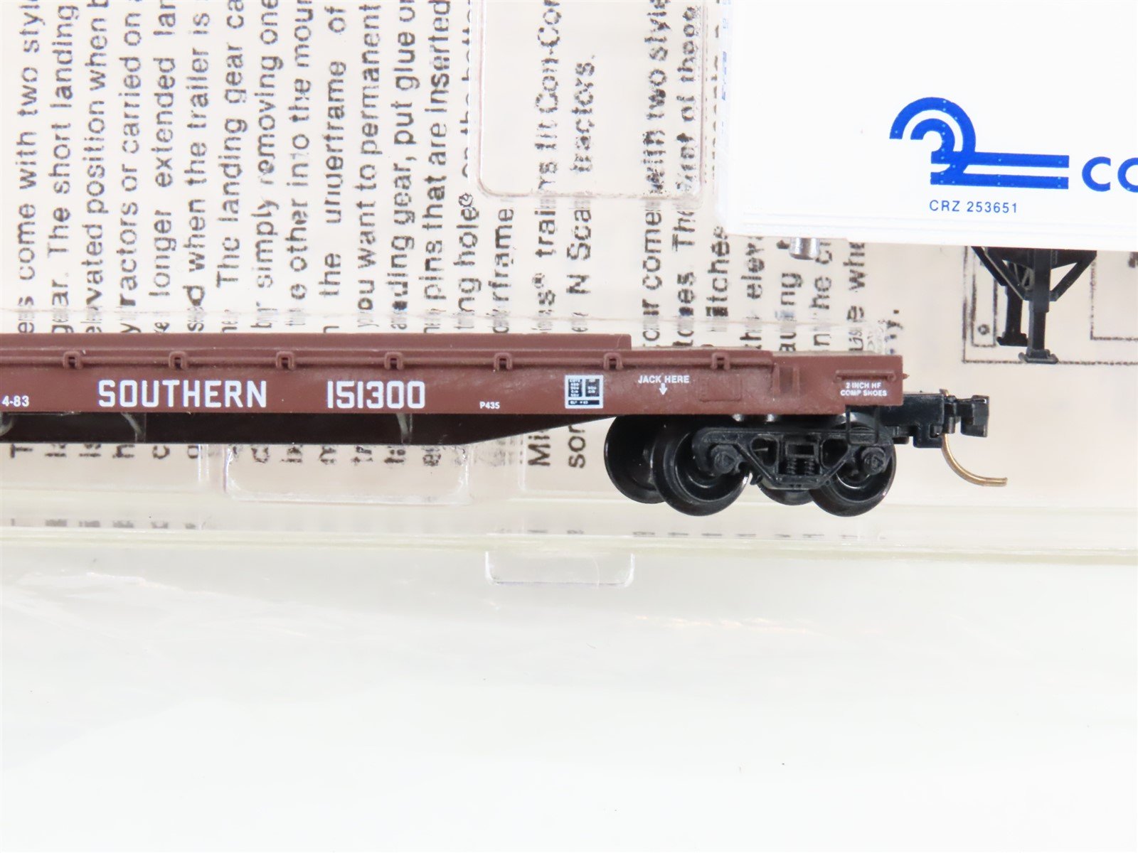 N Micro-Trains MTL 64034 Southern 57' Flatcar #151300 w45' CR Trailer