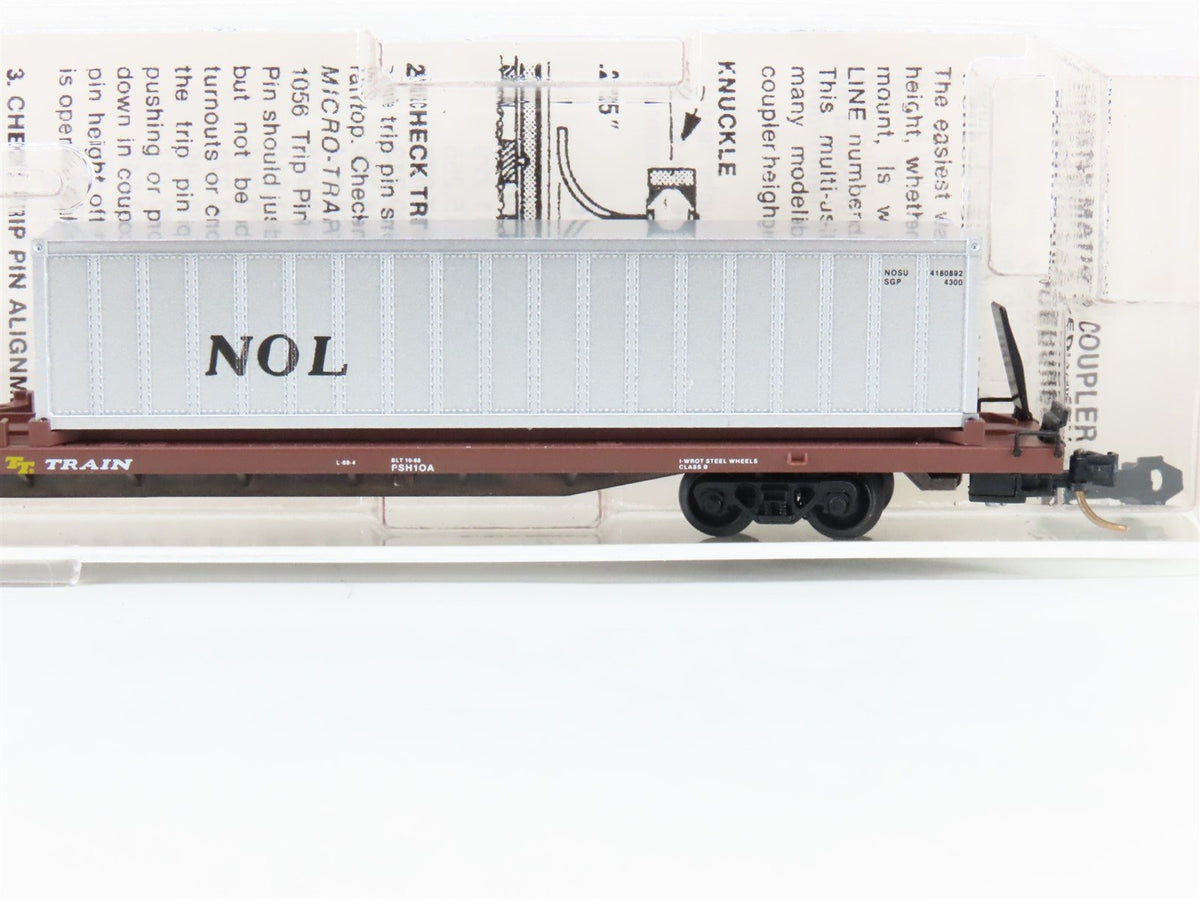 N Scale Micro-Trains MTL 72223 TTAX 89&#39; Flatcar #972210 w/ 40&#39; Container