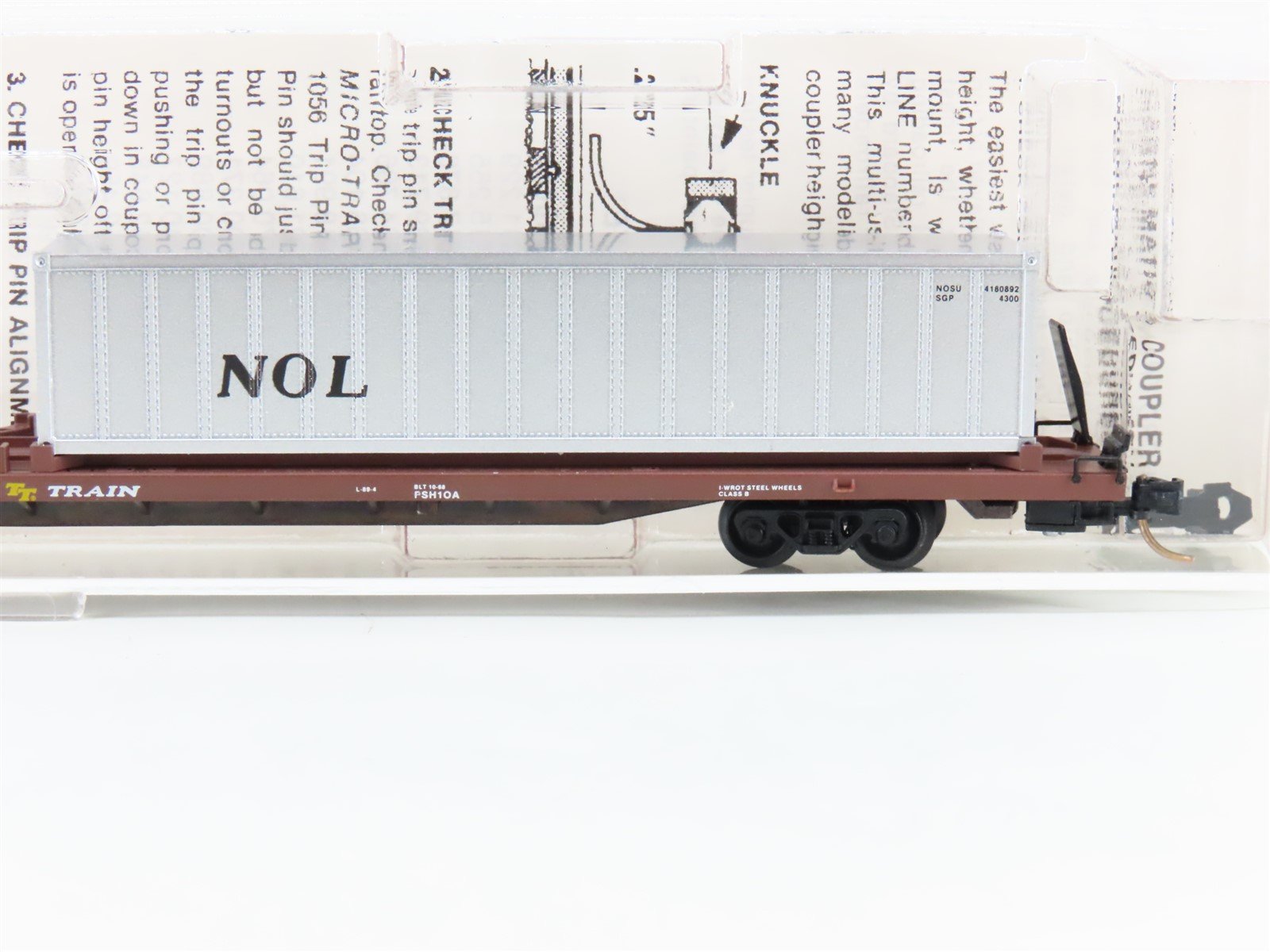 N Scale Micro-Trains MTL 72223 TTAX 89' Flatcar #972210 w/ 40' Container