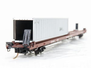 N Scale Micro-Trains MTL 72223 TTAX 89' Flatcar #972210 w/ 40' Container