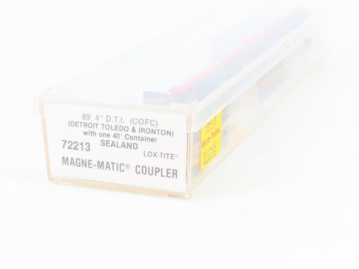 N Scale Micro-Trains MTL 72213 DTI Railway 89&#39; Flatcar #90092 w/40&#39; Container