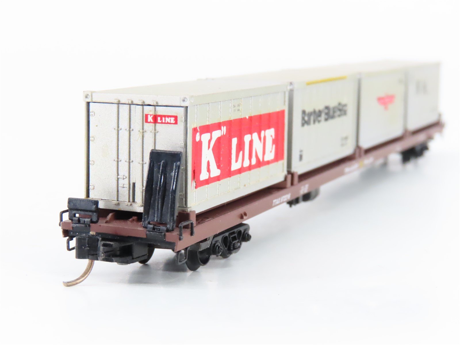 N Micro-Trains MTL 72020-4 TTAX 89' Flatcar #972216 w/4 20' Containers CUSTOM