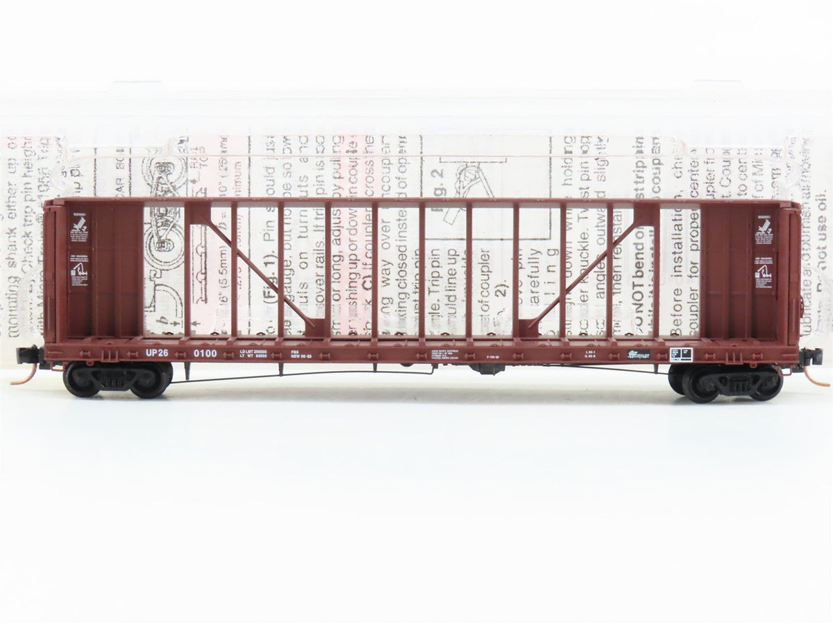 N Scale Micro-Trains MTL 53710 UP Union Pacific 60&#39; Centerbeam Flatcar #260100