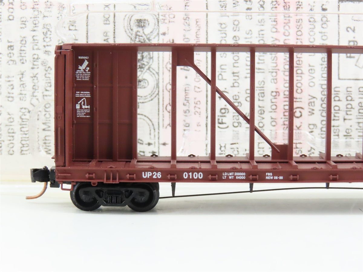 N Scale Micro-Trains MTL 53710 UP Union Pacific 60&#39; Centerbeam Flatcar #260100