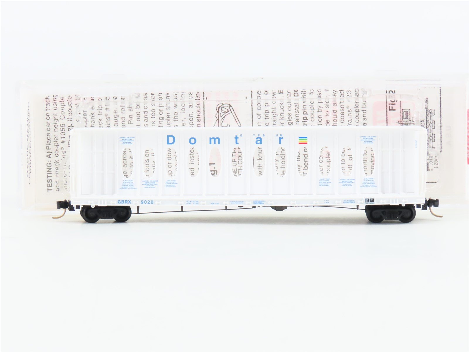 N Scale Micro-Trains MTL 53510 GBRX Domtar Gypsum 60' Centerbeam Flatcar #9020