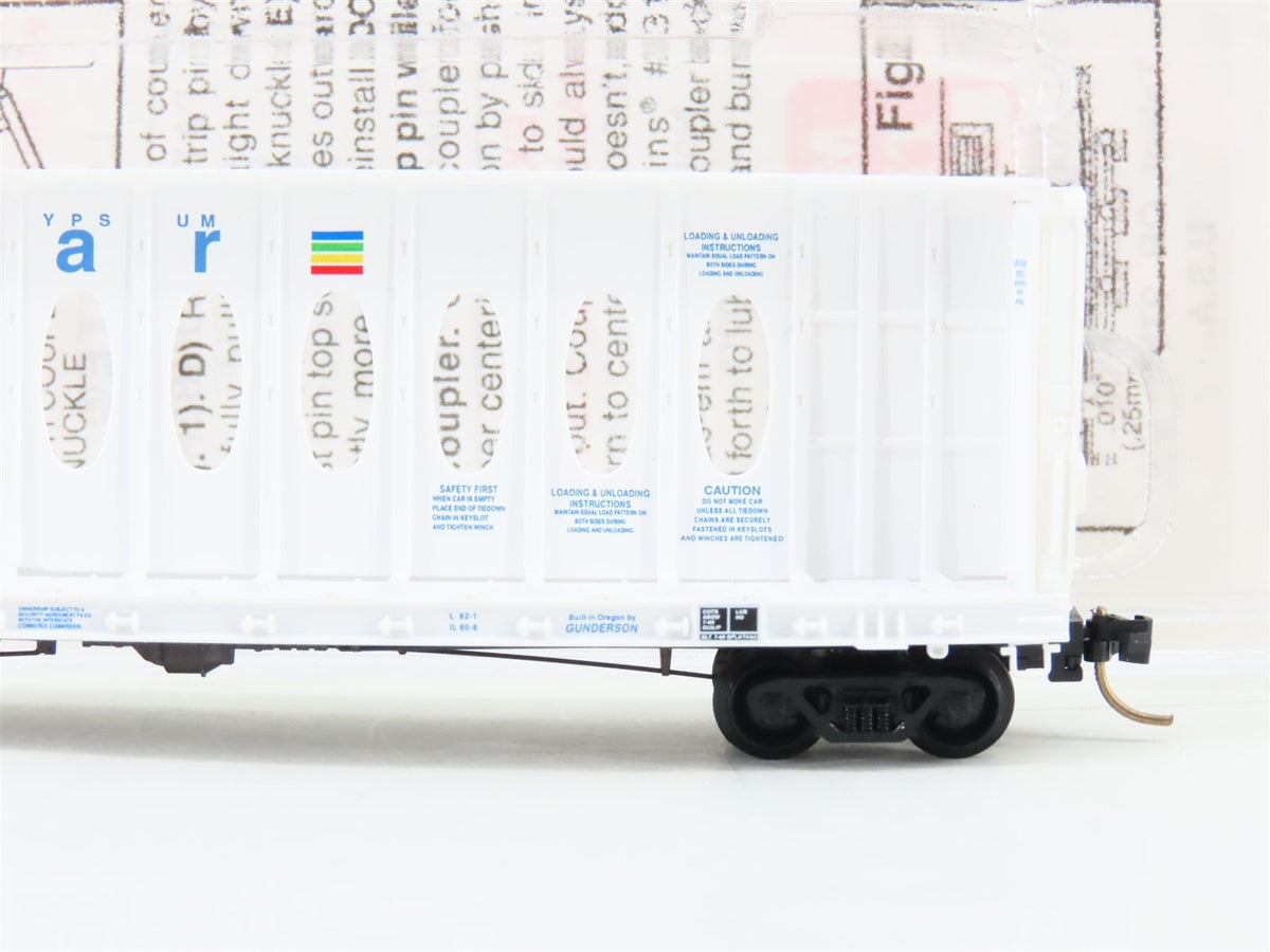 N Scale Micro-Trains MTL 53510 GBRX Domtar Gypsum 60&#39; Centerbeam Flatcar #9020
