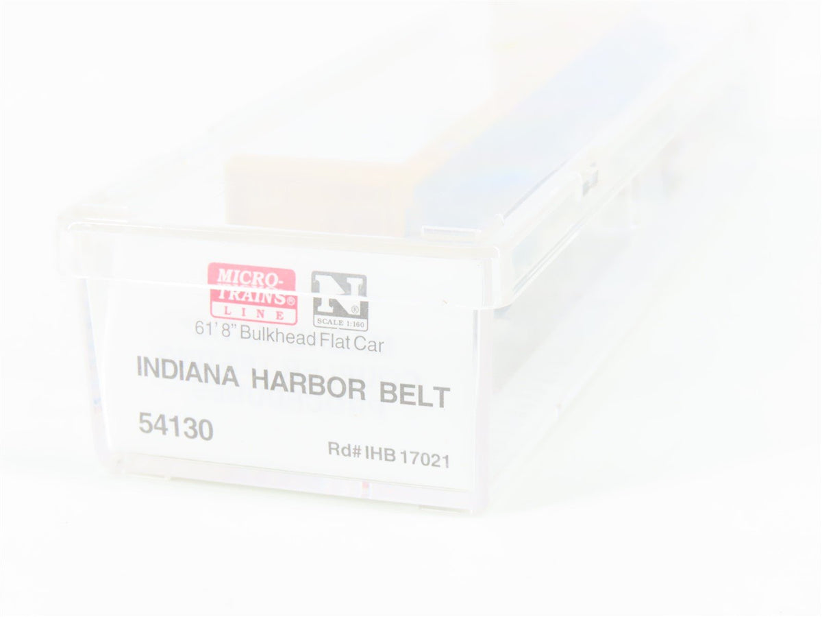 N Micro-Trains MTL 54130 IHB Indiana Harbor Belt 61&#39; Bulkhead Flatcar #17021